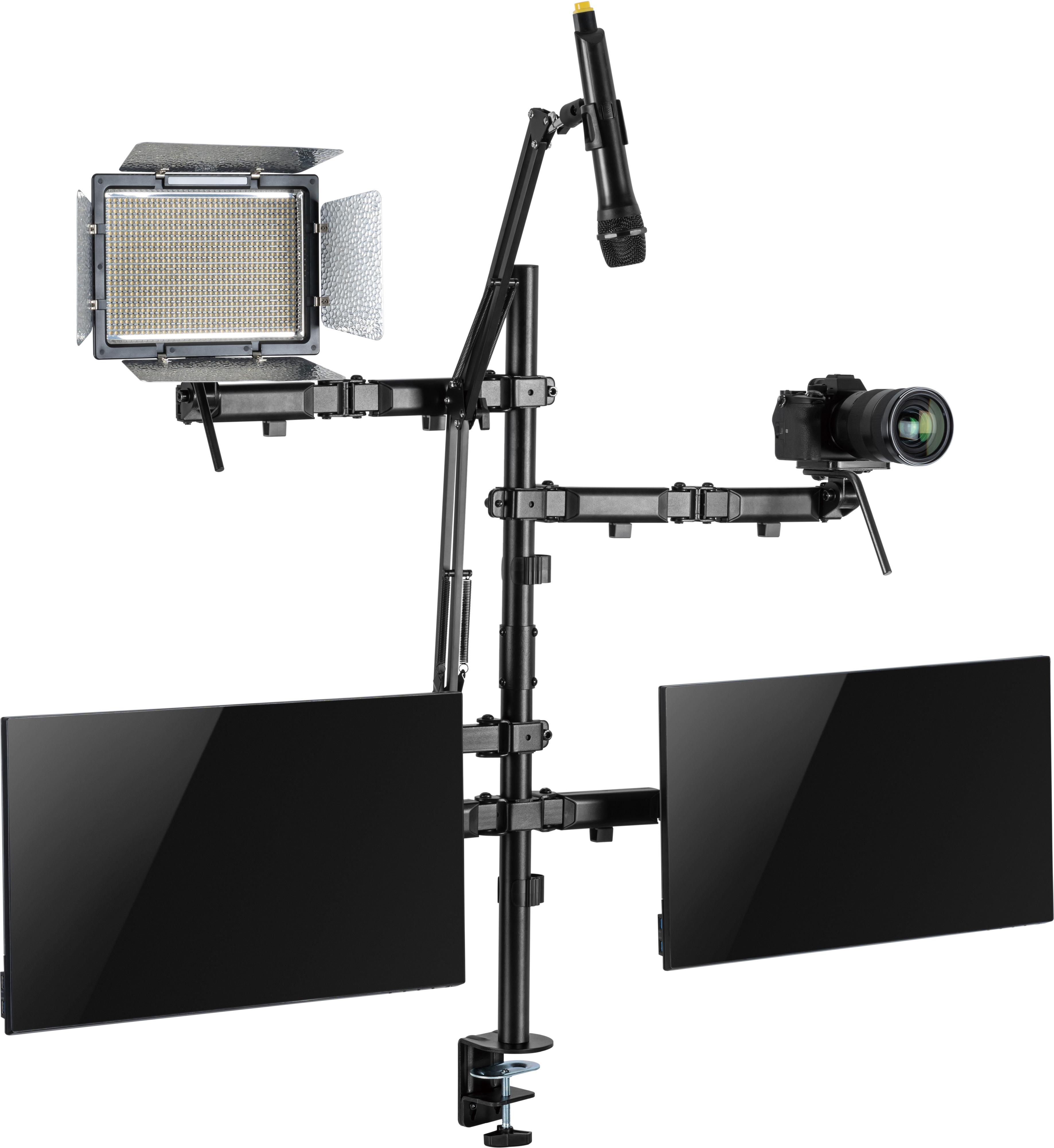 Monitor arm for two screens